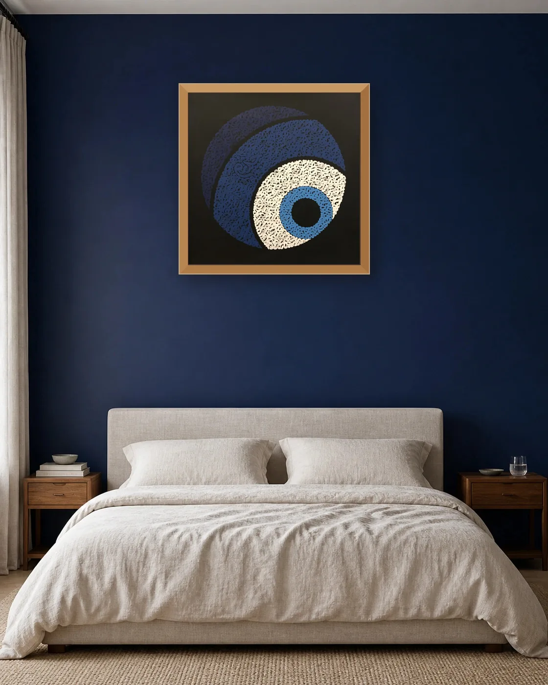 calligraphy-painting-peydashodam-70x70__bedroom__navy-blue